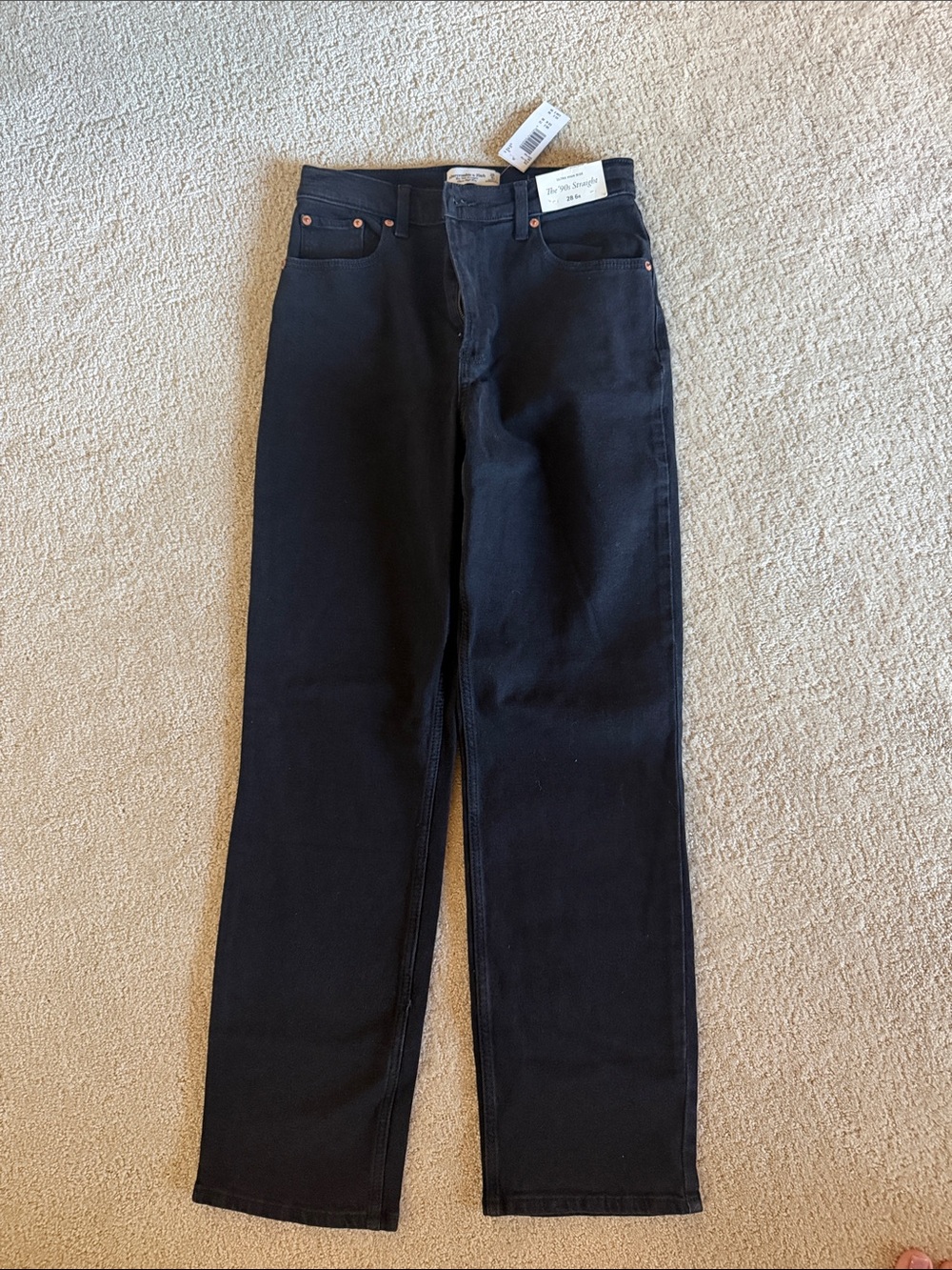 Abercrombie & Fitch Women Black The 90’s Straight Jean